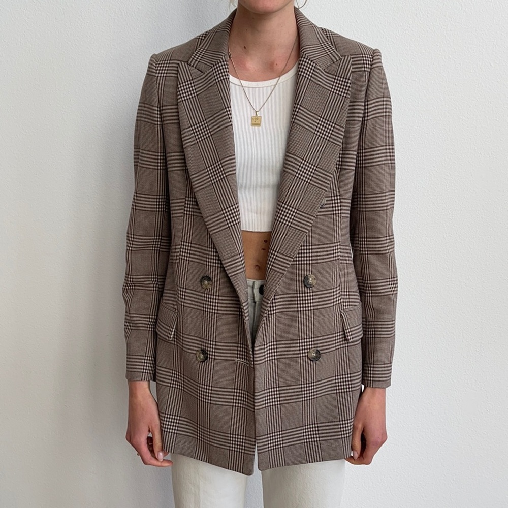 Aritzia Wilfred plaid blazer size 4